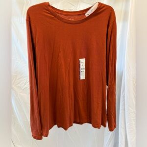Time and Tru NWT Rust Long Sleeve Top 100% cotton size 20W